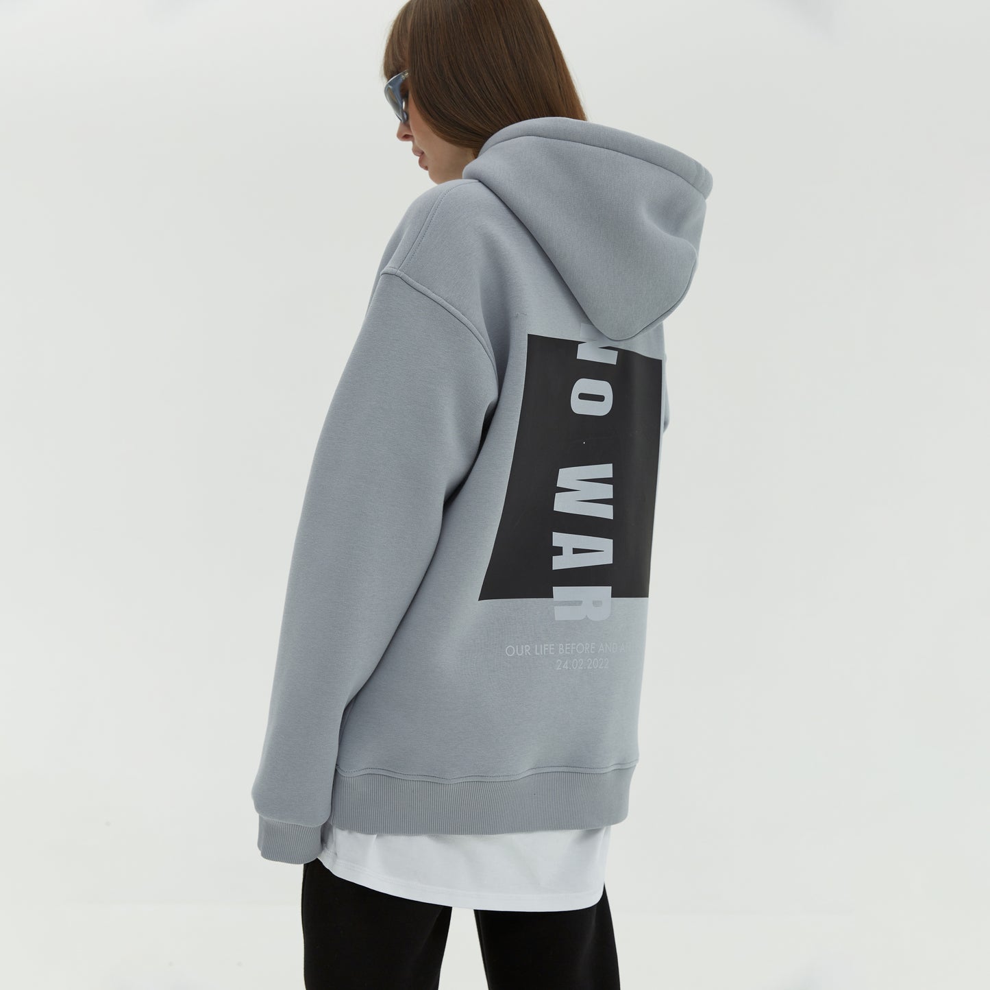 Hoodie No War Gray