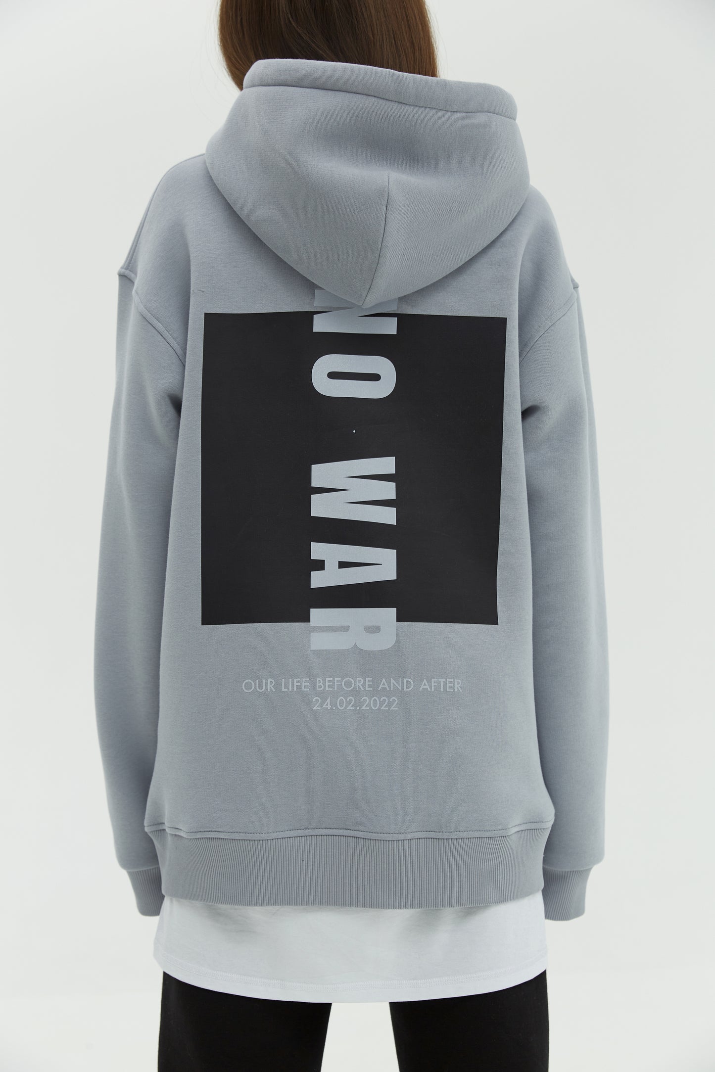 Hoodie No War Gray