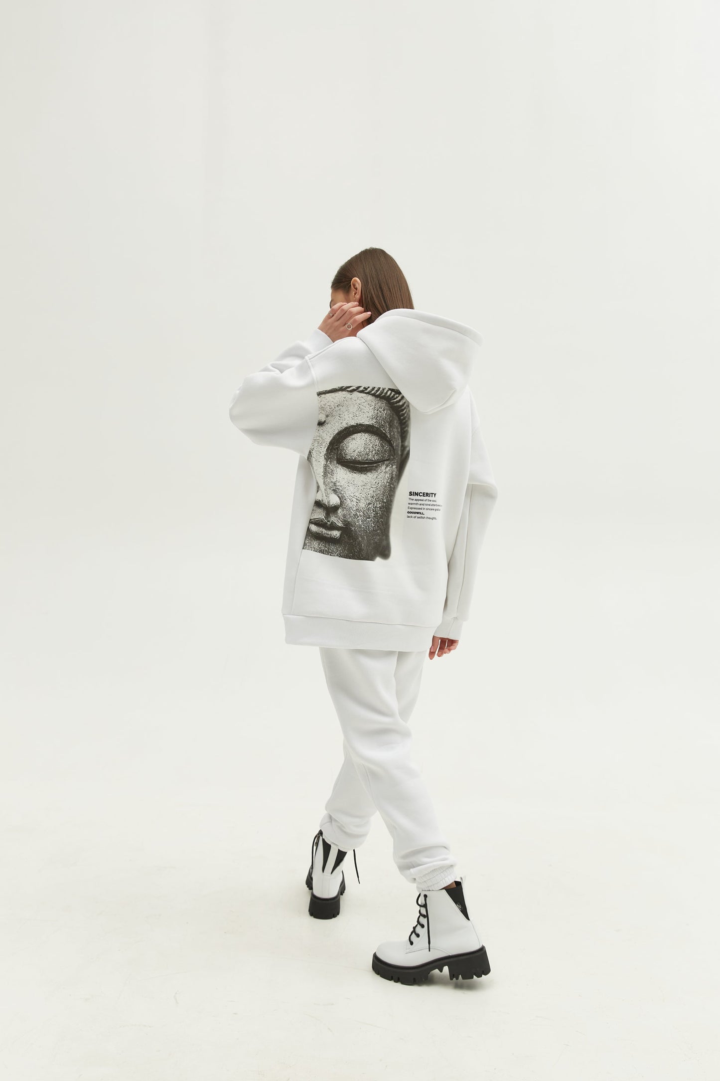 Hoodie Budda White