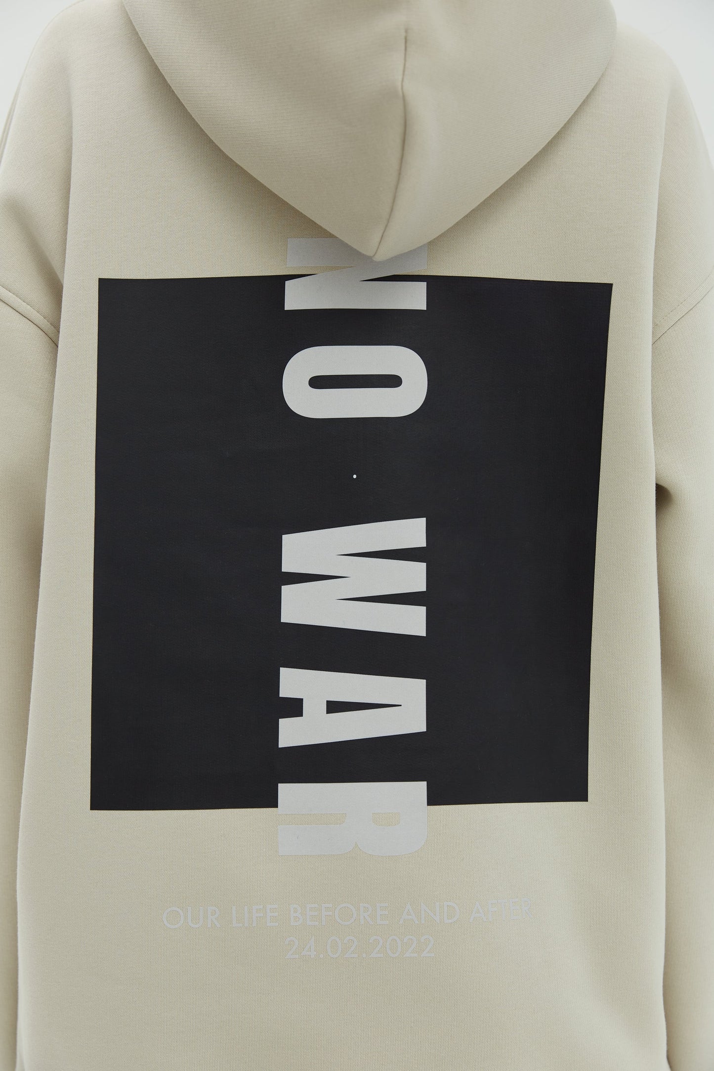 Hoodie No War Taupe