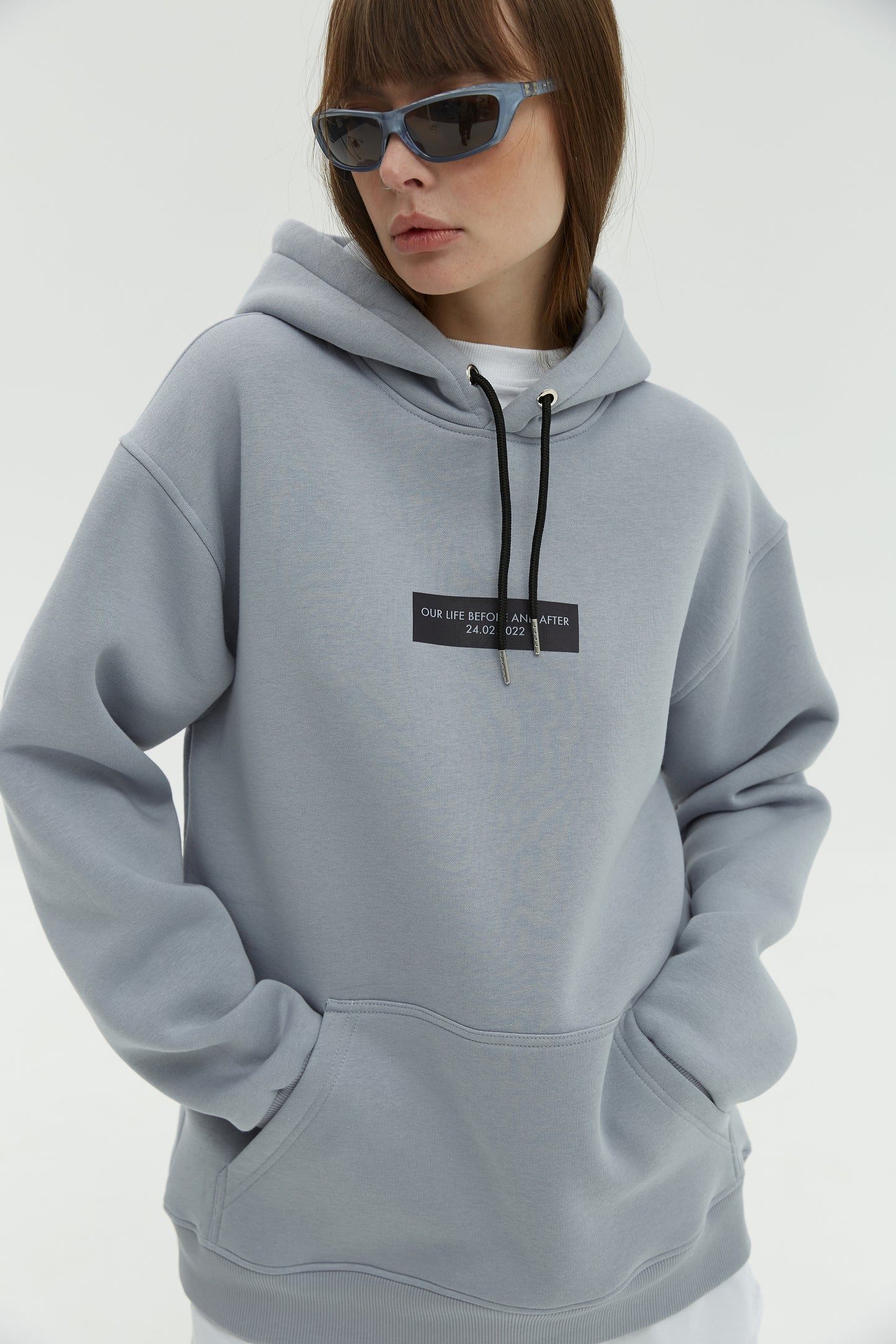 Hoodie No War Gray